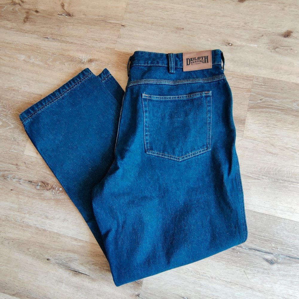 DULUTH 100% Cotton Heavy Duty Work Dark Blue Jeans 42 x 32